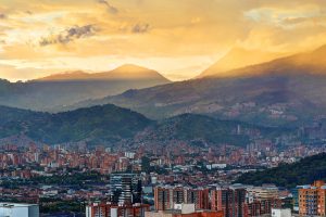 Medellin Mountains and Sunlight
