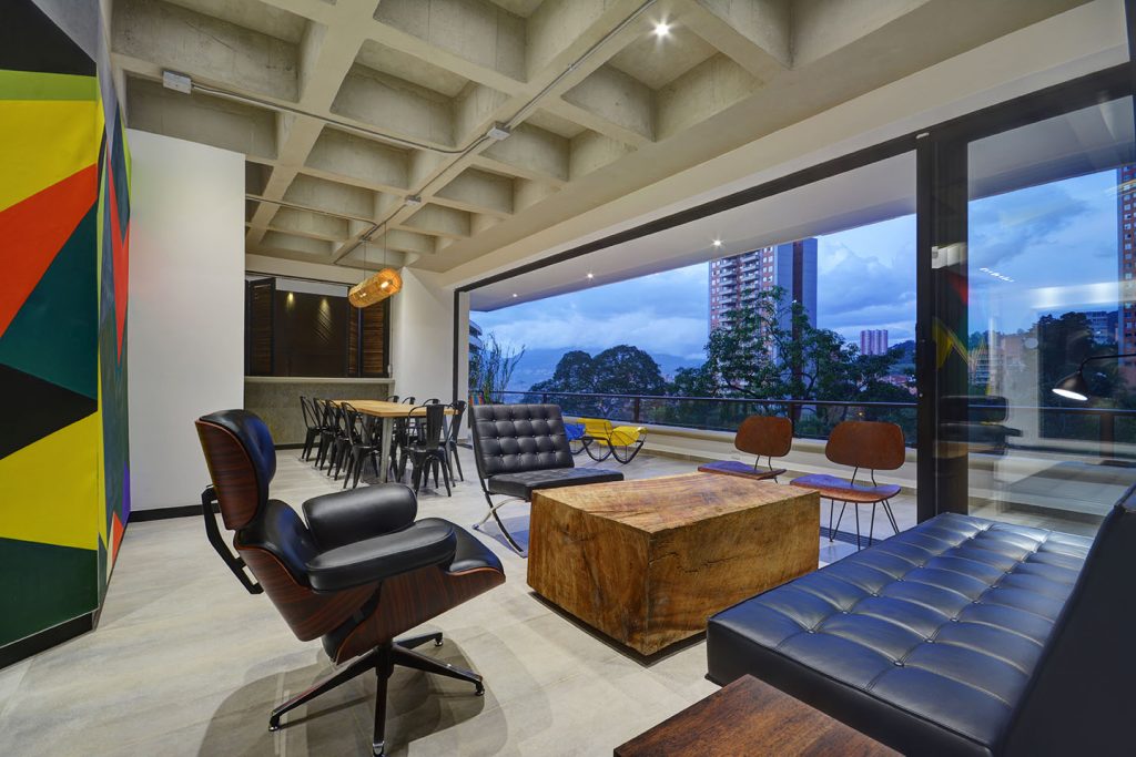 Evening Living Room in Medellin Apartment Rental Property
