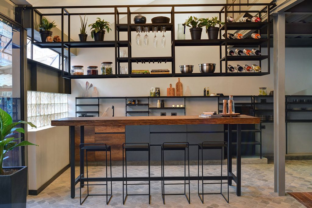 stylish kitchen in a luxury apartment in Medellin