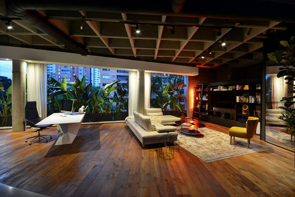 Wide angle view of Medellin Luxury Loft Apartment